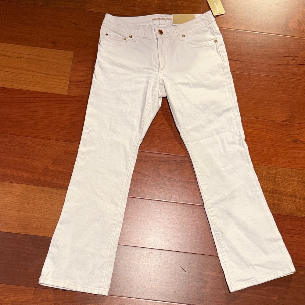 NWT Michael Kors micros cropped flare 2